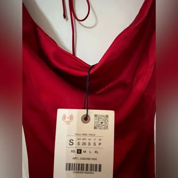 Nwt- Zara- ZW COLLECTION SATIN LONG DRESS -small - Picture 6 of 7